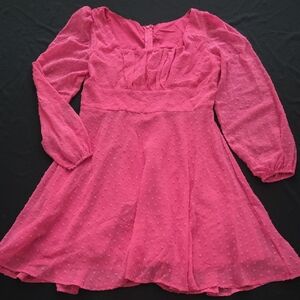 Pink Chiffon Midi Dress